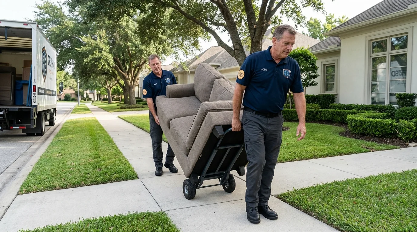 Local residential moving crew loading furniture in Wauconda, IL